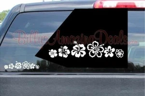 Hibiscus Flower Strain Vinyl Decal Aloha Oahu Tropical Hawaii Lei Window Sticker - Picture 1 of 8