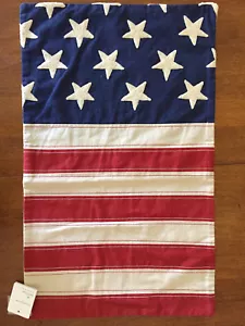 Pottery Barn Flag Embroidered Patriotic Lumbar Pillow Cover 16x26" 4th July NWT - Picture 1 of 3