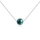 Crystal Pendant Necklace 925 Sterling Silver Chain Emerald pendant Necklace A...