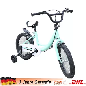 16 Zoll Kinderfahrrad Jungen Fahrrad Für ab 5-8 Jahre mit Stützrädern Bike Grün - Bild 1 von 23