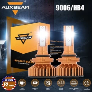 AUXBEAM 9006 LED Headlight Bulb High Low Beam 6500K Super Bright White 10000LM - Picture 1 of 12