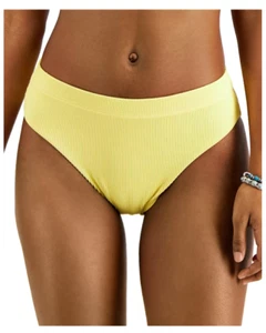 Roxy Juniors' Love The Shorey Ribbed Bikini Bottoms Yellow Size S 2255 - Picture 1 of 2