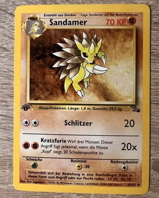 Pokémon 1. Edition Sandamer 41/62 Fossil - Near Mint NM Deutsch - Bild 1 von 4