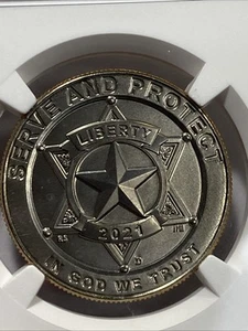 2021-D 50c Law Enforcement Commemorative Half Dollar BFC MS69 Item 9363 - Picture 1 of 4