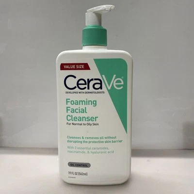 CeraVe Foaming Facial Cleanser Oily Skin Daily Face Wash Hyaluronic Acid 19oz - Image 1 of 2