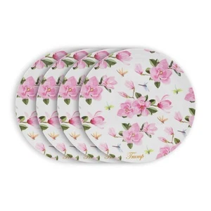 Shabby Chic Melamine Appetizer Plates Set 8 Total Pink Floral 7” Trump Store NEW - Picture 1 of 6