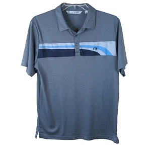 Travis Mathew Performance Short Sleeve Striped Golf Polo Shirt Men's Large - Picture 1 of 8