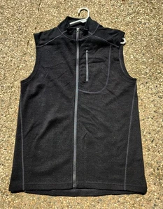 Ibex Sz L Large Mens Boiled Wool Vest Full Zip Black - Picture 1 of 7
