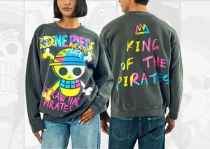 One Piece Straw Hat Pirates Neon Sweatshirt Unisex Anime Pullover NEW! - Picture 1 of 9