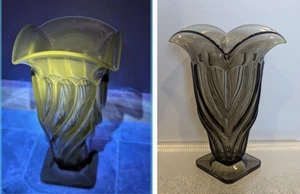 Vaso in vetro fumè Ovington's New York Manganese Glow vintage raro - Foto 1 di 13