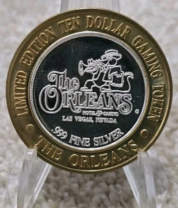 The Orleans Ten Dollars ($10) .999 Fine Silver Blackjack Gaming Token, Round - Picture 1 of 2
