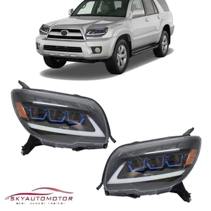 For Toyota 4Runner 2006 2007 2008 2009 LED Projector Headlights Black Pair - Picture 1 of 10