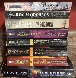 8 Bücher Lot RPG Videospiel Romane Diablo Warcraft Halo D&D Warhammer Forgotten - Bild 1 von 9