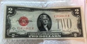 1928 Series G $2 Red Seal Two Dollar Bill E 18149431A. Great Shape! - Picture 1 of 4