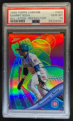 1999 Topps Chrome Sammy Sosa All Etch Refractor #AE2 Cubs PSA 10 - Image 1 of 2