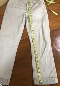 7 for all mankind cream colored straight leg jeans size 26 folded hem USA - Picture 1 of 4