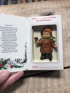 Bradford Jingle Bells 1985 Vintage Adorno de Navidad Cancionero Saludo - Imagen 1 de 7