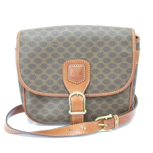 Borsa a tracolla usata Celine Macadam pelle pvc marrone donna marca Luxs abbigliamento