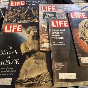 Vtg Lot Of 5 Life Magazines PRE-JFK 1963 Miracle of Greece Series Part 1,2,4,5,6 - Bild 1 von 24