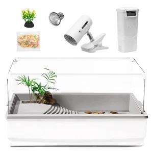 Turtle Tank Aquarium, Reptile Tank Habitat Kit, Acrylic Turtle Tank Starter K... - Picture 1 of 7