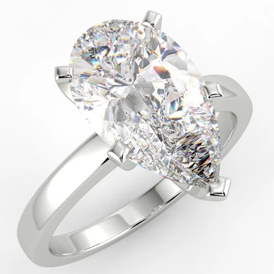 2.25 Ct Pear Cut SI1/F Solitaire Diamond Engagement Ring 14K White Gold - Image 1 of 4