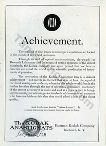 1921 Eastman Kodak Anastigmats Objektive tolle DRUCKANZEIGE über 100 Jahre alt (3235) - Bild 1 von 1
