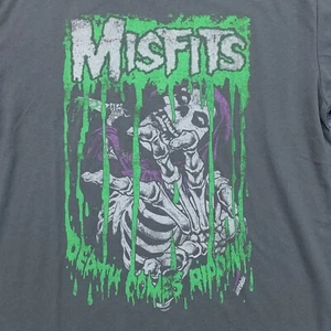 MISFITS Shirt 2XL XXL Gray Death Comes Ripping Vintage Style Shirt New W Tags - Picture 1 of 6
