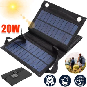 Tragbares Wasserdichte Solarpanel 20W Solar Batterie Ladegerät für Handys - Bild 1 von 24