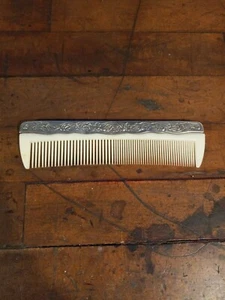 Antiker Vintage Haarkamm mit Silberüberfang - Bild 1 von 6