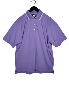Footjoy Golf Camicia Uomo Large L Viola Manica Corta Performance Polo Elasticizzata UVB - Foto 1 di 7