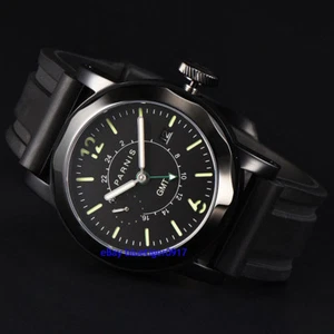 Reloj Parnis de cristal de zafiro para hombre caballero 44 mm automático fecha ventana movimiento GMT - Imagen 1 de 5