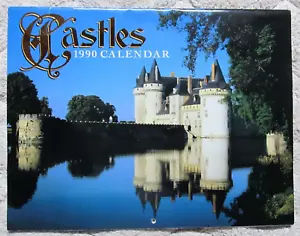 NUOVO calendario da parete vintage 1990 castelli europei ~ stampato in Giappone (#2344) - Foto 1 di 6