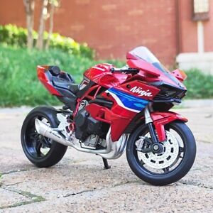 1:12 Diecast Toy Kawasaki H2R Motorcycle Model Alloy Red Racing Bike Gifts New