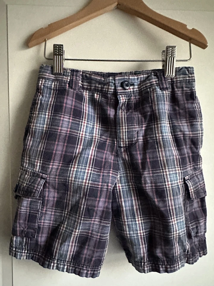 Pantalones Cortos Kitestrings by Hartstrings Talla 4 Niños Azul Rojo Algodón a Cuadros Foto 1 de 4