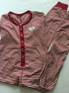 Burts Bees Adult Woman One Piece Long John Pajamas Size X-Small Medium Large Red - Picture 1 of 4