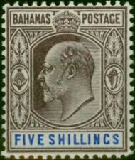 Bahamas 1902 5s Dull Purple & Blue SG69 V.F & Fresh LMM