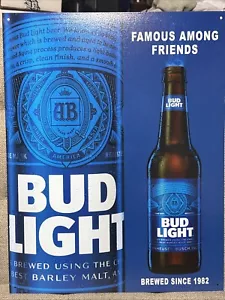 Letrero metálico BUD LIGHT BEER 12,5 pulgadas x 16 pulgadas - Imagen 1 de 1