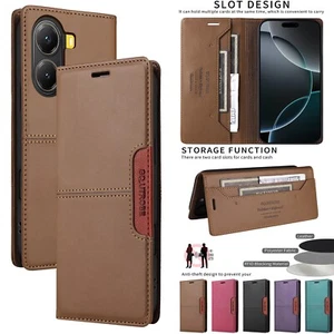 Leather Magnetic Wallet Cover Case For Xiaomi 15 Ultra 14T 13T 12T Poco X5 X6 X7 - Picture 1 of 17