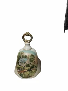 Campana de porcelana vintage Currier and Ives American Homestead verano - Imagen 1 de 7