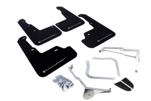 Rally Armor UR Black Mud Flap w/ Silver Logo For 15+ Subaru WRX & STi Sedan Only - Picture 1 of 10