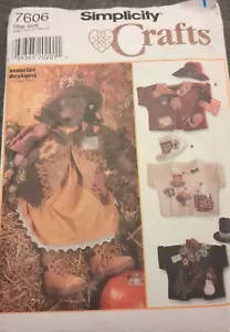 SIMPLICITY CRAFT Sewing Pattern # 7606 31 ' BEAR, HATS & JACKETS UC/FF - Picture 1 of 8