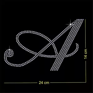 Fancy Letter A to Z Rhinestone/Diamanté Transfer Hotfix Iron on Motif - Picture 1 of 61