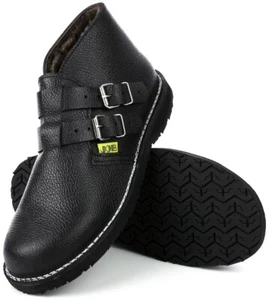 JOB Dachdecker-Fellschuh halbhoch m. Schnalle Winterschuh warm Leder NEU schwarz - Bild 1 von 1