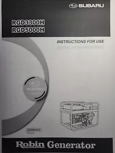 Robin Diesel Electric Generator Set RGD3300H RGD5000H Owners Manual DY41 - Picture 1 of 3
