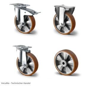 Ruote per carichi pesanti 125 160 200 mm ruote di trasporto poliuretano ruota girevole freno - Foto 1 di 9