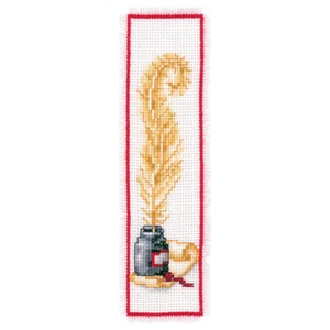Vervaco Kreuzstich Lesezeichen Kit Gänsefeder 2,4" x 8" - Bild 1 von 2
