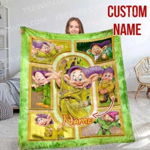 Personalized The Seven Dwarfs Blanket, Custom Name Blanket - Picture 1 of 3