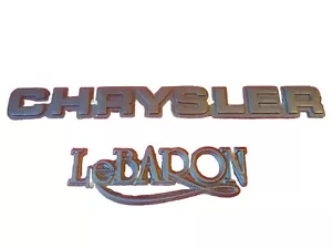 1980'S CHRYSLER LEBARON PLASTIC STICK ON EMBLEM OEM MOPAR Painted Black π€ - Picture 1 of 5