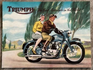 Folleto de motocicleta TRIUMPH Tiger 1951 vintage 100/SpeedTwin/Thunderbird/Trophy - Imagen 1 de 7