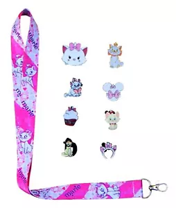 Aristocats Marie Schlüsselband und 5 Disney Park Trading Pins Starterset ~ BRANDNEU - Bild 1 von 1